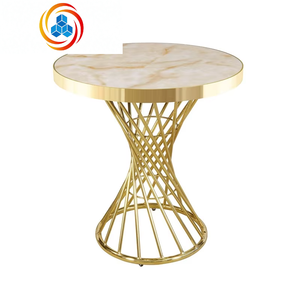 Table basse moderne en marbre avec structure en acier inoxydable, design écologique et durable pour salon, appartement, hôtel - Product Image 2