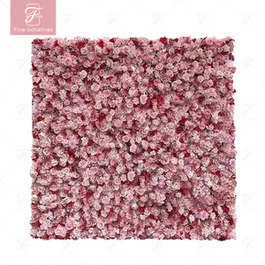 FW Tùy Chỉnh 8*8 Hồng Silk Nhân Tạo Hoa Tường Hoa Mẫu Đơn Rose Hydrangea Nền Ban Trang Trí Đám Cưới