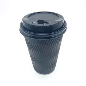 सस्ते कीमत 16oz रंगीन लहर कॉफी पेपर कप निर्यात करने के लिए यूरोप