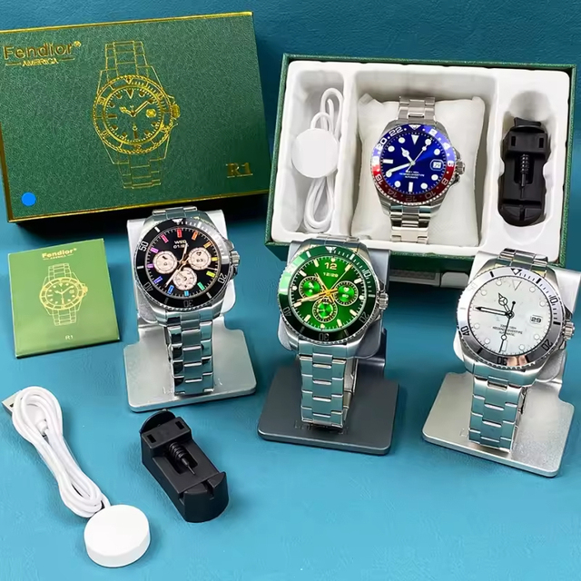 2026 Fashion R1 Smart Watch With High Quality Luxury BT Call Wireless Charging Waterproof Stainless Steel R1 Reloj Smart Watch