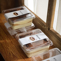 Boîte à tiramisu - Boîte d'emballage transparente pour gâteau roulé à découpe unique - Boîte d'emballage populaire pour desserts et pâtisseries
