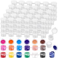Boîtes de peinture acrylique vides en plastique miniatures Panwenbo 2/3/5/10/15 ml, bandes de peinture réutilisables, mini pots de peinture vides en plastique avec couvercle