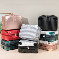 Porte-étui à cosmétiques en ABS léger de 14 pouces pour femmes Mini sac de voyage multifonctionnel professionnel cabine valise bagages maquillage