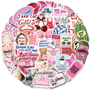50 Pezzi <span class=keywords><strong>Adesivi</strong></span> Graffiti Rosa con Citazioni Motivazionali per Ragazze, Decorazioni per Telefoni e Bottiglie, Sticker Ispirazionali per l'Autostima - Product Image 2