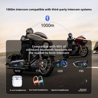 Casque de moto Q28-2X avec caméra embarquée 1080P, interphone, connexion téléphonique double, audio stéréo, appairage universel, autonomie de 55H