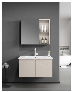 Meuble <span class=keywords><strong>de</strong></span> <span class=keywords><strong>salle</strong></span> <span class=keywords><strong>de</strong></span> <span class=keywords><strong>bain</strong></span> mural design moderne 2026 avec miroir LED, vasque en céramique, prix abordable, idéal pour hôtels, garantie 3 ans - Product Image 5