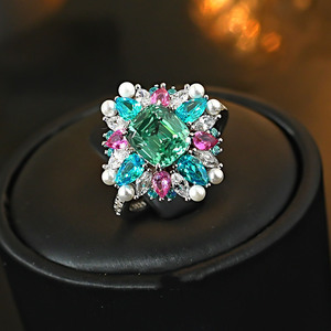 Anillo <span class=keywords><strong>de</strong></span> Plata S925 con Turmalina Verde, Diseño <span class=keywords><strong>de</strong></span> Jardín Secreto, Estilo Élfico, Versátil, Casual, para Mujer, Joyería <span class=keywords><strong>de</strong></span> Boda - Product Image 4