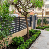 Valla de Jardín Moderna de Aleación de Aluminio con Punta de Lanza, Valla de Privacidad para Exteriores de 6 Pies para Casas y Granjas, Fácil Montaje, Modelado 3D, Impermeable
