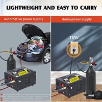 Compresseur d'air PCP 4500Psi 30Mpa alimenté par voiture 12V DC ou maison 110V AC avec convertisseur, pompe pour réservoir de paintball/plongée