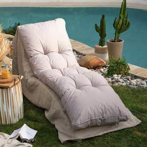 Coussin rectangulaire rembourré pour transat <span class=keywords><strong>Deco</strong></span> Arts, traitement hydrofuge et lavable, poignées de transport, certifié Oeko-TEX, 185x55 cm - Product Image 2