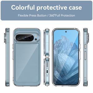 Para <span class=keywords><strong>Pixel</strong></span> 9 Pro Clear Case 2024, funda trasera de acrílico duro de parachoques de gel de TPU suave colorida 2 en 1 funda de teléfono para Google <span class=keywords><strong>Pixel</strong></span> 9 Pro - Product Image 2