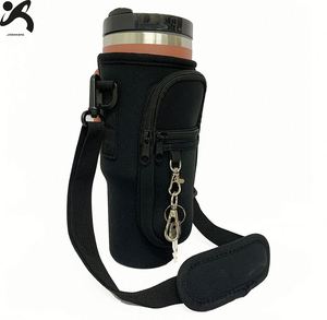 Housse isotherme pour bouteille d'eau de 40 oz avec bandoulière et poche zippée pour les voyages et les pique-niques - Product Image 2