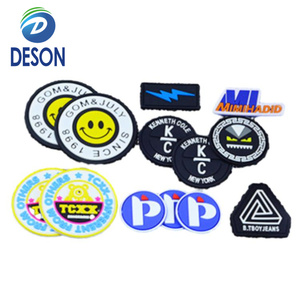 Deson low moq Etiqueta de goma de la marca registrada de pegamento suave Sello de pegamento para ropa Regalo creativo Iniciales de la marca de moda Parches de goma personalizados - Product Image 6