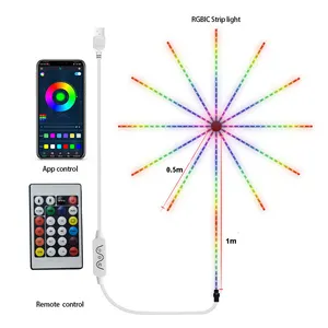 5V USB Powered RGB Color APP Smart LED Fireworks Light Strip