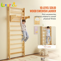 Échelle suédoise en bois avec capacité de 220 lb et fixation murale, structure de gymnastique intérieure unisexe pour enfants, idéale pour la salle de jeux à domicile
