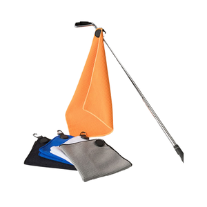 Toalla de Golf Rectangular de Microfibra con Diseño Personalizado, Logotipo OEM, Tejido Waffle, Patrón a Cuadros, Secado Rápido y Anillas Magnéticas - Product Image 4
