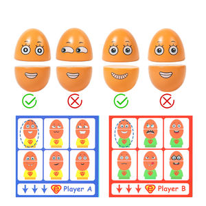 Œuf funky visage <span class=keywords><strong>expression</strong></span> 3D bloc de bois puzzle de combat assemblé jouet éducatif pour bébé interaction unisexe en bois - Product Image 5