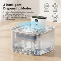 Fuente de Agua Inteligente para Mascotas, Portátil y Elegante, con Logotipo Personalizado OEM ODM, 3 Modos, Capacidad de 2L, Tapa de Acero Inoxidable 304, Ecológica y Duradera