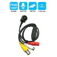 Sensor CMOS IMX323 1080P Kamera Mini AHD 15x15mm Lensa Fisheye Sudut Lebar 160 Derajat Kamera Analog CCTV Keamanan Dengan Audio