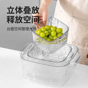 Double Layer Vegetable Washing Basket Plastic Oval Draining Rack For Kitchen - Product Image 2