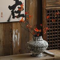Vase d'aromathérapie en céramique émaillée peinte à la main Wabi Sabi Zen, petit vase de table, nouveau style rétro chinois, décoration pour la maison, l'hôtel, la maison d'hôtes