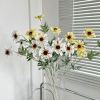 6-koppige Scabiosa Kunstbloemen van zijde, hoge simulatie, lichtgewicht, realistisch, decoratie voor thuis, woonkamer, hotel, bruiloft, bloemstuk