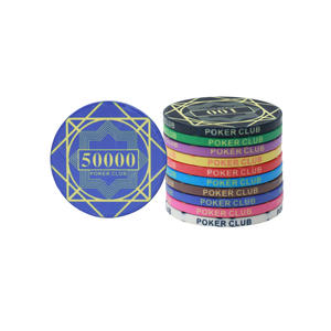 Juego de fichas de póker de 39mm y 10g al por mayor, fichas de juego de <span class=keywords><strong>casino</strong></span> profesionales con valor europeo de EE. UU. personalizadas, fichas de juego de cerámica - Product Image 1