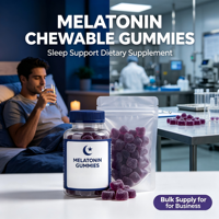 Complément alimentaire en gommes à la mélatonine, sans conservateurs, favorise un repos sain, relaxation nocturne, gommes à mâcher pour adultes