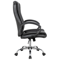 Chaise de bureau exécutive ergonomique moderne en cuir PU à dossier haut confortable avec pivotement réglable et rotation à 320° #   Base chromée