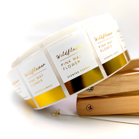 Rouleau de vinyle imprimé personnalisé, adhésif, feuille d'or, étiquettes imperméables, logo transparent, autocollants à chaud pour parfum