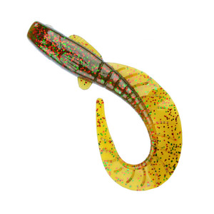 Cebo grande de gusano de cola rizada en forma de abanico de 11cm y 13G, gusano de PVC suave para pesca de lubina Bluegill - Product Image 6