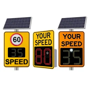 Road Warning LED Solar Radar Speed Limit Sign Led Display Portable Radar Traffic Signs Radar Speed Sign