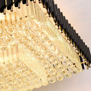 Lampes suspendues brodées à l'écaille de <span class=keywords><strong>poisson</strong></span>, tube à l'écaille de <span class=keywords><strong>poisson</strong></span>, cristal tressé, cylindre, glands, lustre, <span class=keywords><strong>lampe</strong></span> de plafond pour salon - Product Image 4