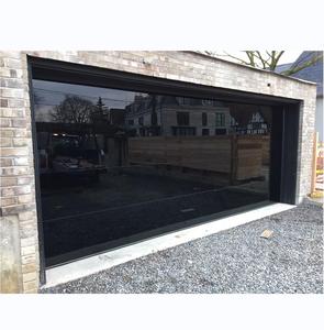 Portes <span class=keywords><strong>de</strong></span> <span class=keywords><strong>garage</strong></span> en verre isolé à sectionnement vertical <span class=keywords><strong>de</strong></span> conception moderne, noires, en vente chaude - Product Image 4