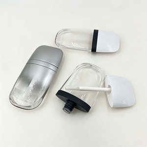 Tube de gloss à lèvres incurvé unique et vide, flacon transparent avec applicateur, gloss à lèvres portable pour emballage de maquillage - Product Image 5