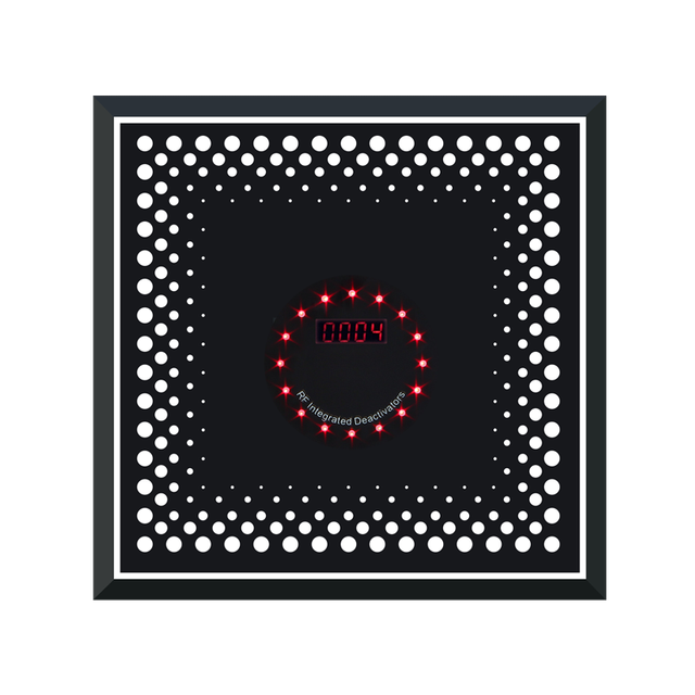 RF Deactivator 24x24cm Black Glass with Counter for EAS Tag Deactivation