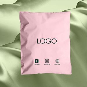 Sacs d'expédition biodégradables personnalisés avec logo rose 6x9 10x13 petits et moyens sacs d'expédition en polyéthylène - Product Image 1