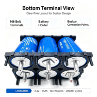 Baterai Lithium Titanate Deep Cycle Yinlong LTO66160k 30/35/40/45AH 2.3V Grade A, 20000 Siklus, Baterai LTO