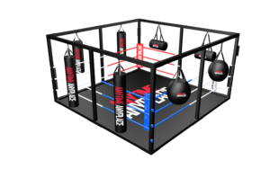 EVB <span class=keywords><strong>Cage</strong></span> carrée professionnelle portable autoportante en acier inoxydable 4x6 Mini ring de boxe pour le kickboxing - Product Image 3