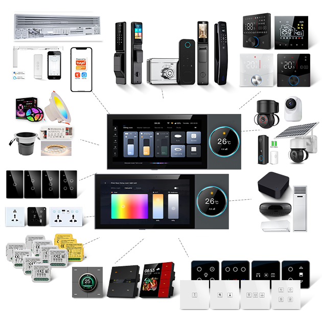 2026 New Arriving WiFi 6 Inch Smart Home Automation Background Music Amplifier LCD Smart Home Gateway