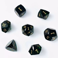 Jeu de dés de jeu de rôle RPG professionnel en cristal transparent polyédrique acrylique peint à la main personnalisable