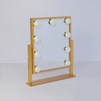 Grand miroir de maquillage Winway avec 9 ampoules LED à intensité variable, miroir de maquillage de bureau intelligent à commande tactile avec port de charge pour téléphone pour salon