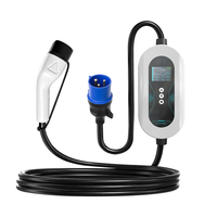 Chargeur de voiture électrique portable de style cyberpunk 7kW 32A avec contrôle intelligent par application, type 2, station de recharge pour voiture électrique avec écran LED