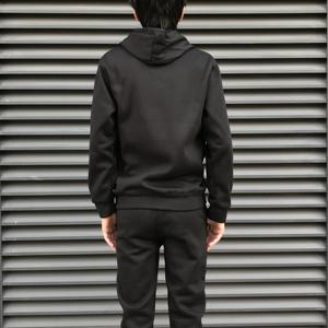 גברים מזדמנים 220g מכנסי קפוצ 'ון סט בד צמר טהור עם עיצוב העברת לוגו מותאם אישית הדפסה צבעונית - Product Image 6