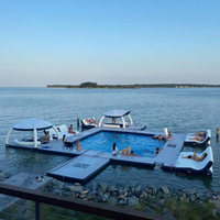 Plateforme aquatique gonflable flottante pour station balnéaire, plateforme gonflable, île flottante
