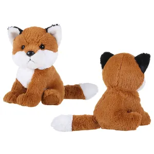 Gerçekçi turuncu tilki peluş hayvan oyuncaklar özel tasarım vahşi peluş dolması hayvan oyuncaklar tilki