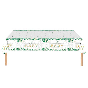 Ensemble de vaisselle de fête en feuilles d'eucalyptus Hello Sweet Baby, assiettes en papier, gobelets, serviettes, fournitures jetables pour baby shower - Product Image 5