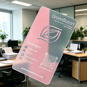 <span class=keywords><strong>Carte</strong></span> magnétique en plastique transparent givré avec logo personnalisé, code QR, impression numérique et gaufrage, <span class=keywords><strong>carte</strong></span> de visite en PVC - Product Image 1