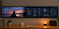 Layar LCD Ultra Wide Screen Stretched Bar untuk Iklan, Digital Signage Berbasis Cloud Android dengan CMS untuk Pusat Perbelanjaan, Ukuran 23.1-86 Inci