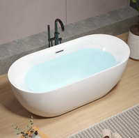 Baignoire autoportante monobloc sans soudure en acrylique écologique à double isolation, forme ovale, pour usage indépendant adulte, garantie 5 ans et plus